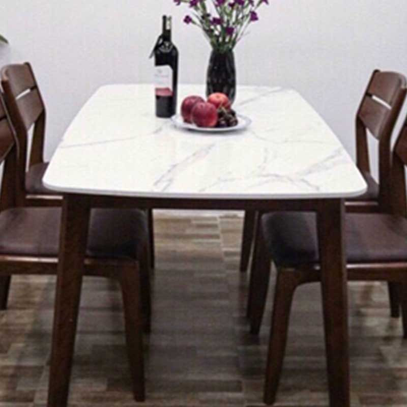 Bộ bàn ăn 4 ghế gỗ sồi Nga sơn màu óc chó BA269