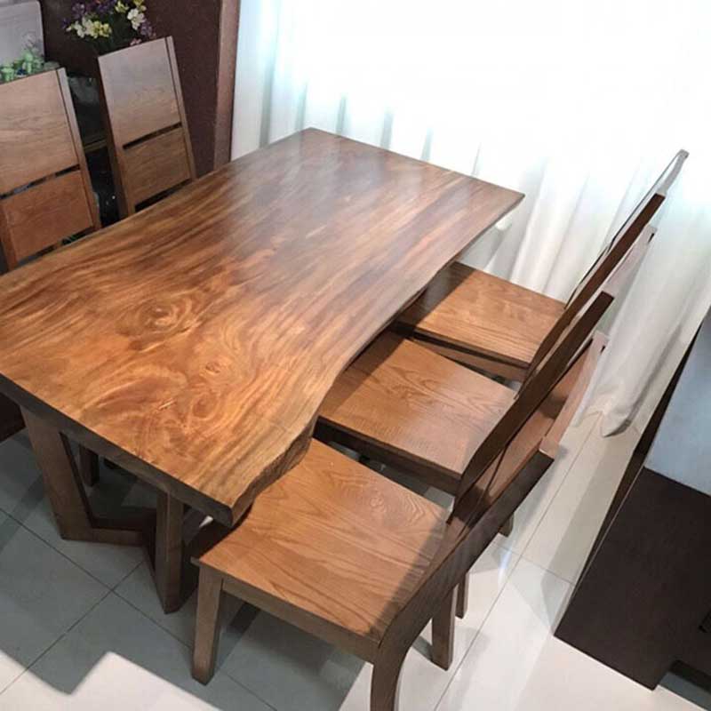 Bộ bàn ăn nguyên tấm gỗ sồi BA688