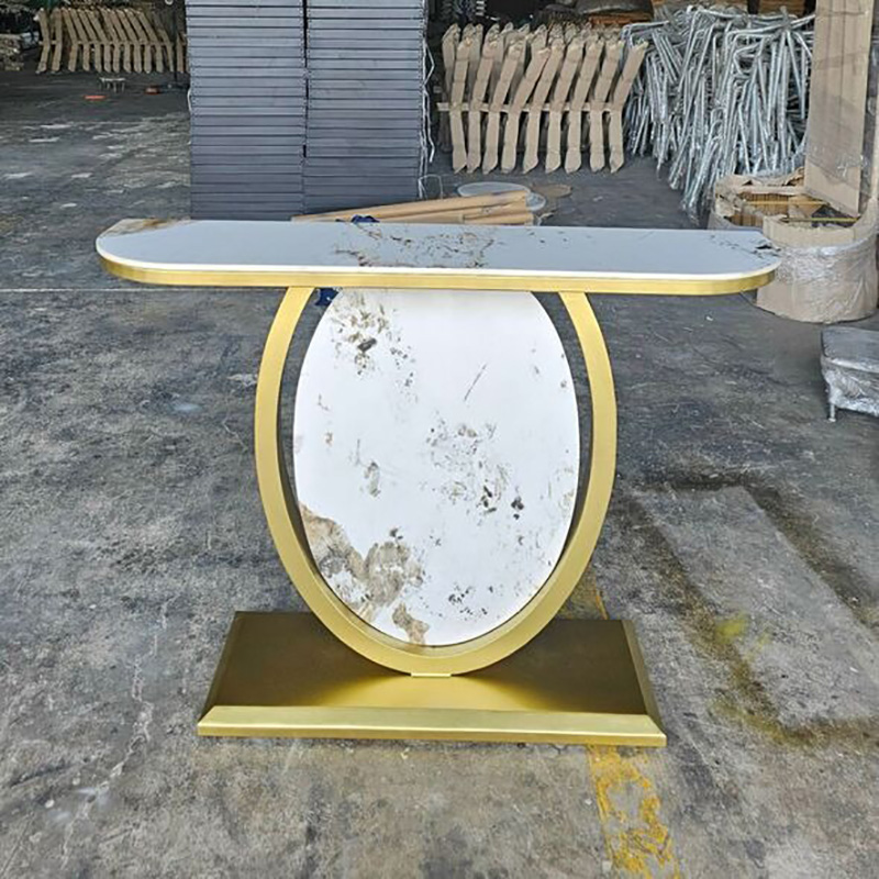 Bàn console hình Oval trang trí decor như bình hoa, đèn để bàn, hay ảnh khung CT088