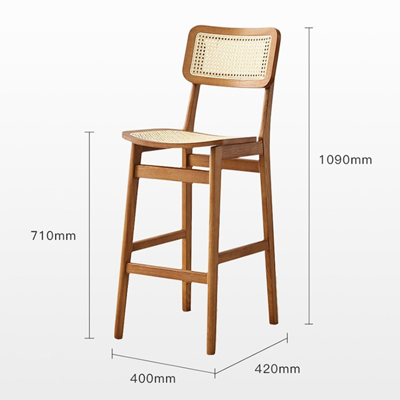 Ghế bàn bar khung gỗ đan mây thủ công độc đáo GB673
