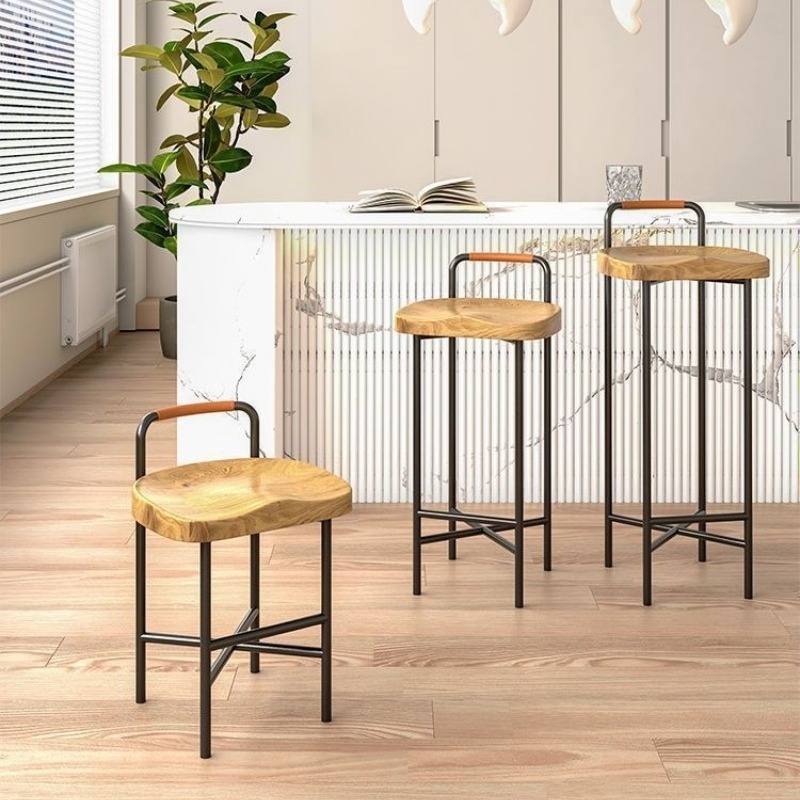 Ghế bar quán cafe nhà hàng gỗ nguyên khối sáng tạo GB264