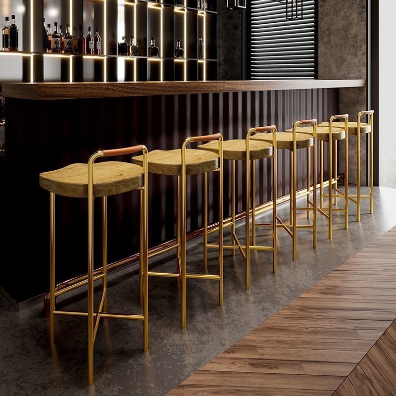 Ghế bar quán cafe nhà hàng gỗ nguyên khối sáng tạo GB264
