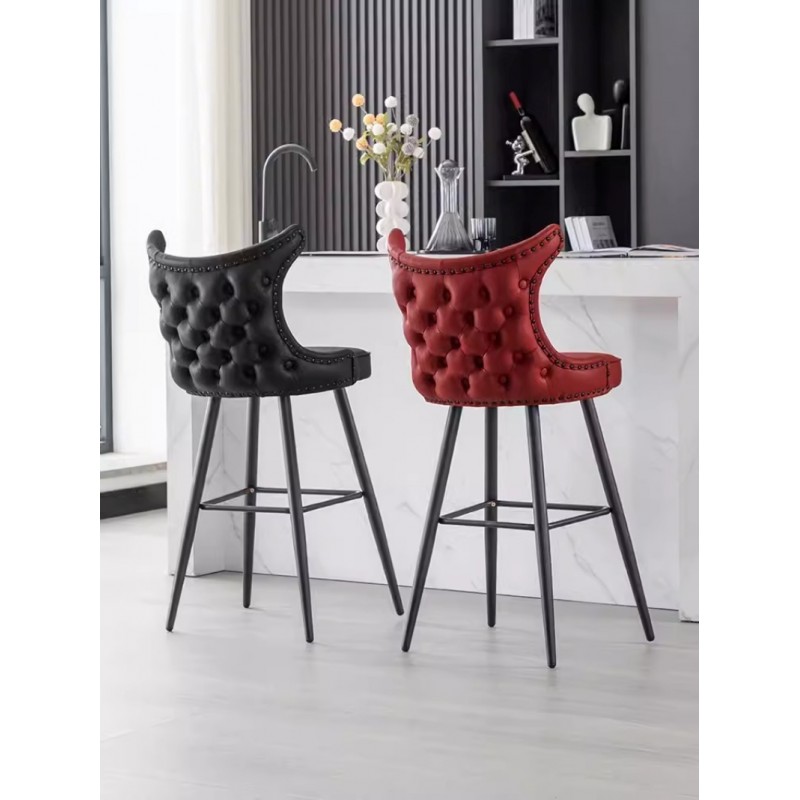  Ghế Bar Stool cao tựa lưng đính cườm sang trọng GB235