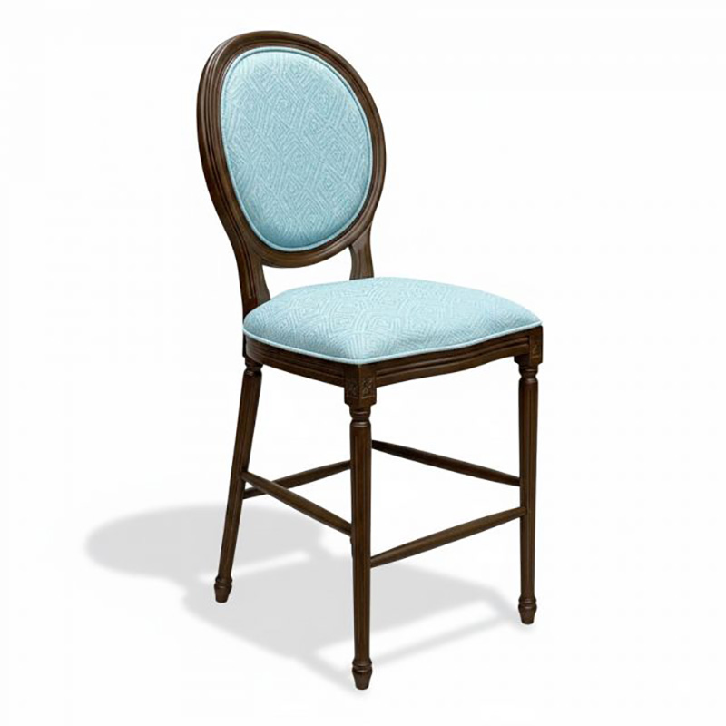 Ghế bar Louis khung gỗ tự nhiên tựa và mặt ngồi bọc nệm GB811