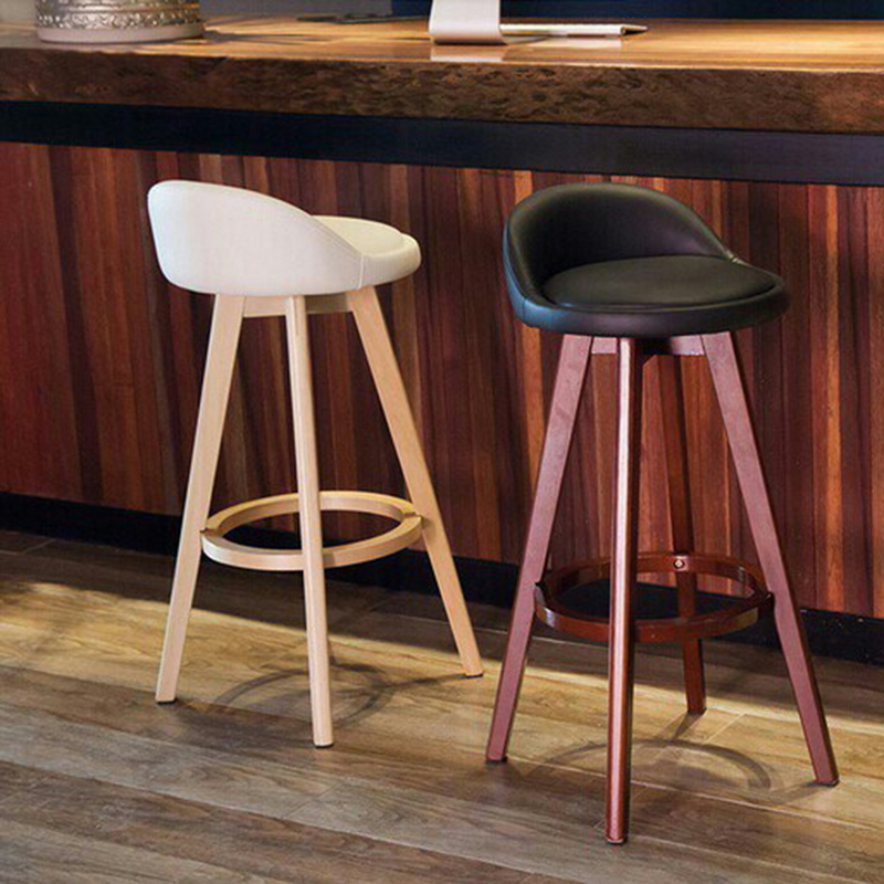 Ghế Ghina Bar mặt ghế hình ốc chân gỗ tự nhiên GB225