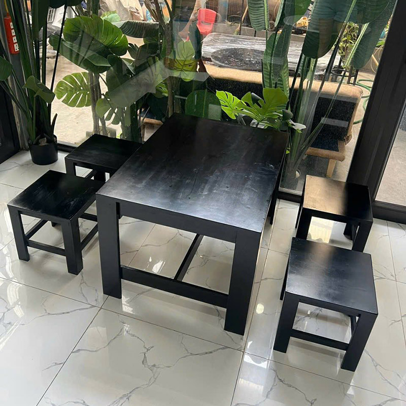 Bộ bàn ghế gỗ đẩu trà chanh, cafe giá rẻ GC572