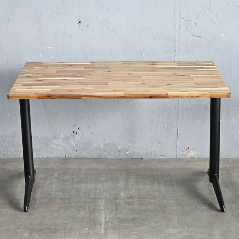 Bàn cafe nhà hàng chữ nhật 120x70cm gỗ tràm chân sắt GC793