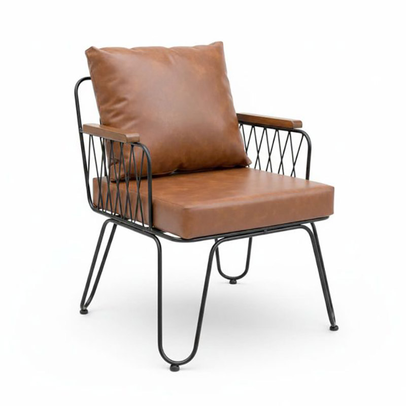 Ghế sofa đơn cafe nhà hàng khách sạn khung sắt nệm Simili GC090