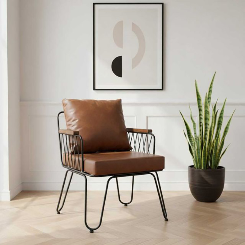 Ghế sofa đơn cafe nhà hàng khách sạn khung sắt nệm Simili GC090