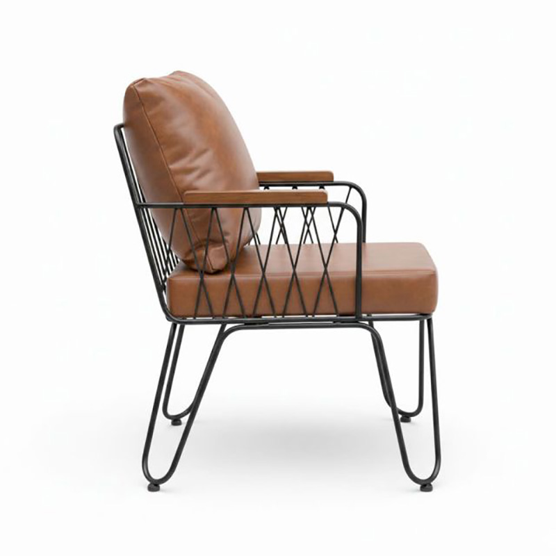 Ghế sofa đơn cafe nhà hàng khách sạn khung sắt nệm Simili GC090