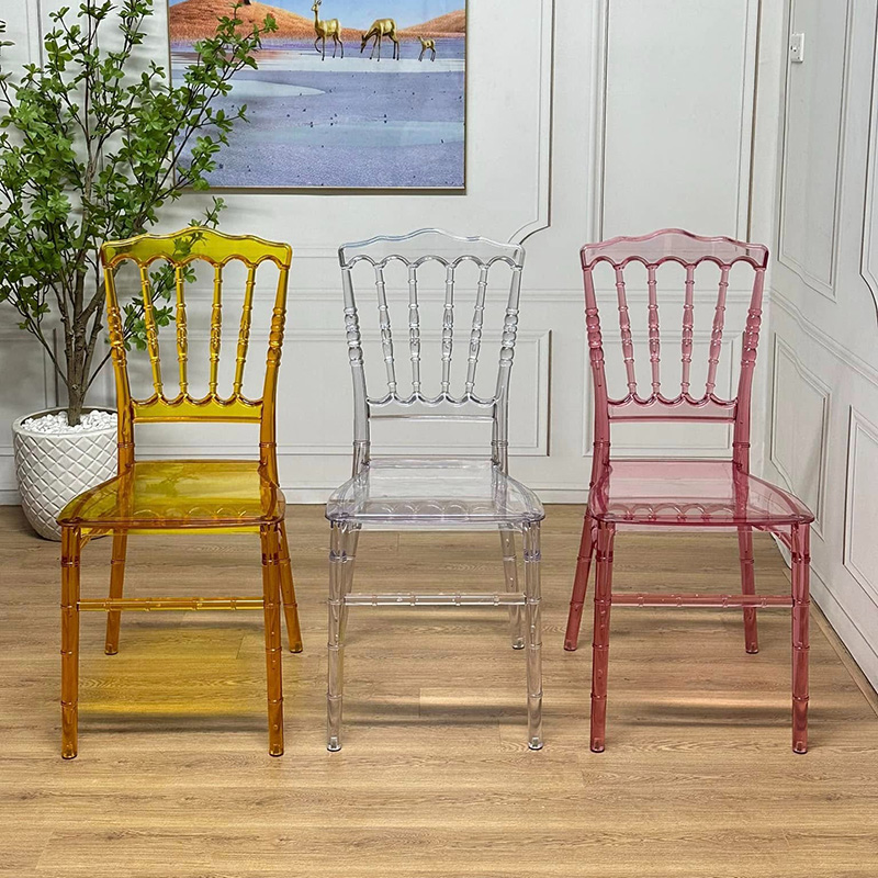 Ghế sự kiện tiệc cưới NAPOLEON trong suốt nhiều màu GC838
