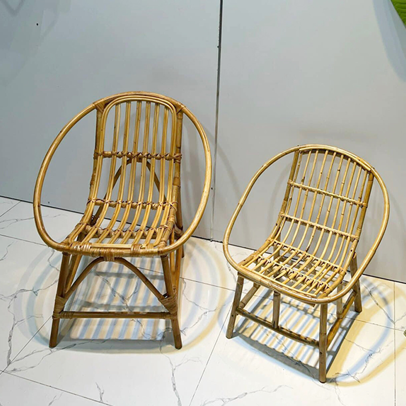 Ghế lười thư giãn mây tre con sò Cao Cấp trang trí sân vườn ban công, decor nhà, bàn ghế uống trà BM913