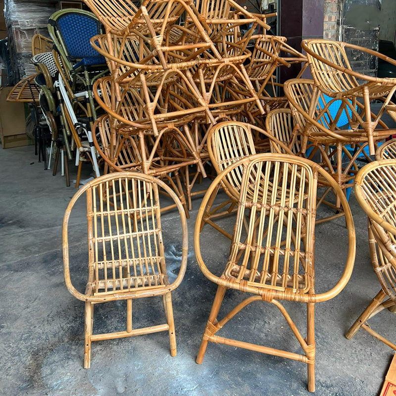 Ghế lười thư giãn mây tre con sò Cao Cấp trang trí sân vườn ban công, decor nhà, bàn ghế uống trà BM913