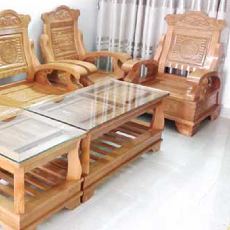 Bộ bàn ghế phòng khách Thiên Nga gỗ sồi BK202