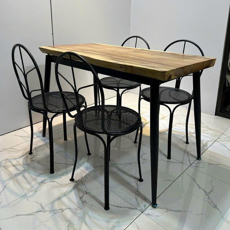 Ghế sắt Decor tựa hình lá sơn tĩnh điện chống rỉ sét BS136