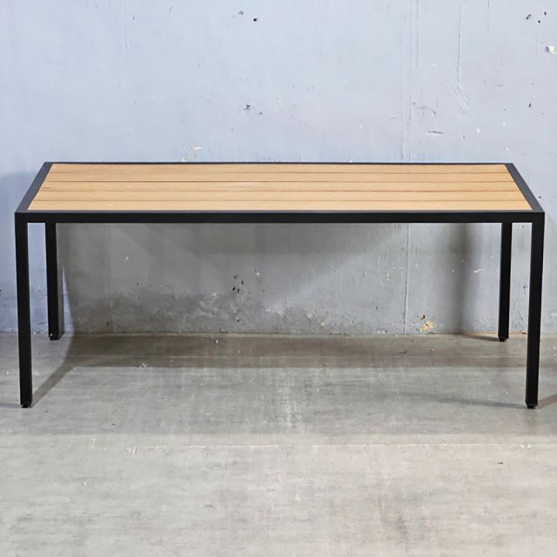 Bàn chữ nhật ngoài trời cho quán cafe, quán ăn nhà hàng KT 160x80cm gỗ nhựa vân 3D BS327