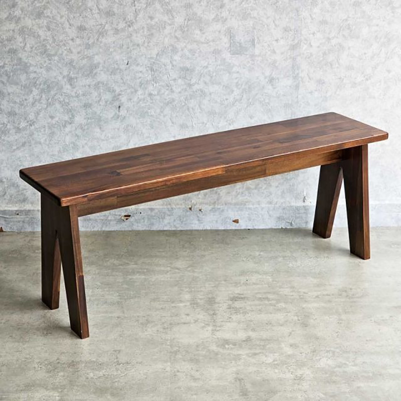 Ghế băng dài chân chữ A gỗ tràm kích thước 120x30x45cm BS343