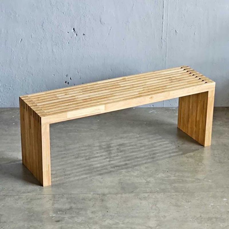 Ghế băng dài gỗ cao su ghép thanh KT 120x32x45cm BS347