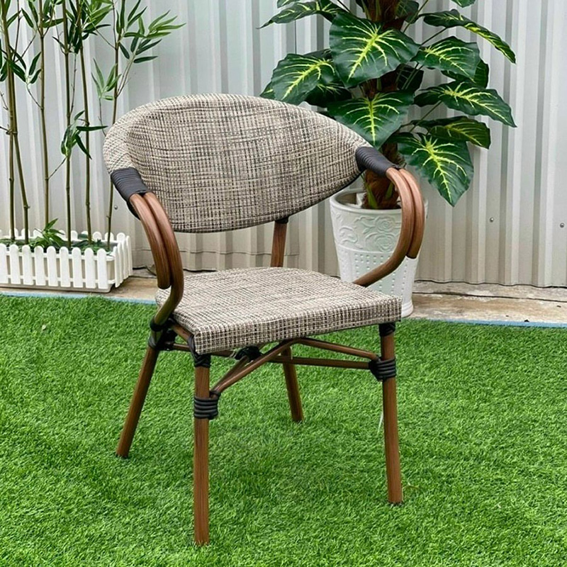 Ghế sân vườn có tay khung nhôm đúc, vải dệt lưới Textilen chống nóng BS379