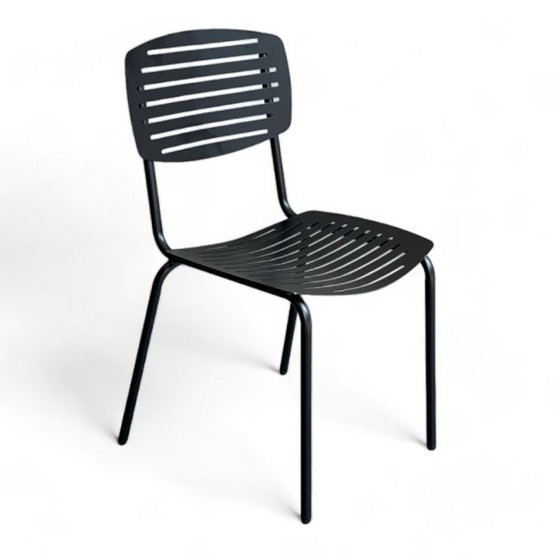 Ghế sắt cafe ngoài trời khung xẻ rãnh sơn tĩnh điện BS126