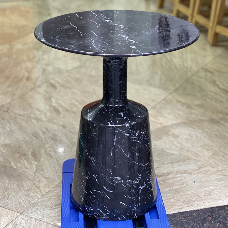  Bàn side tab đá đen vân trắng hình trụ chai nguyên khối BC206