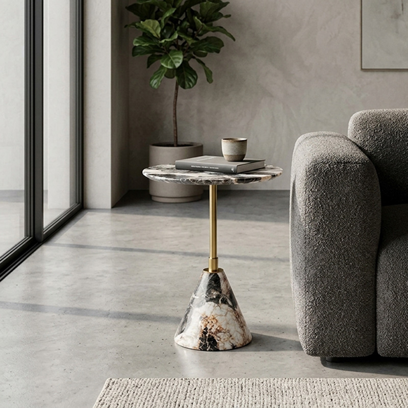 Bàn Side Table (bàn phụ) từ đá da báo tự nhiên nguyên khối BC617