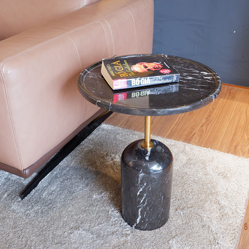 Bàn Side Table đá tự nhiên chân đá nguyên khối BC598