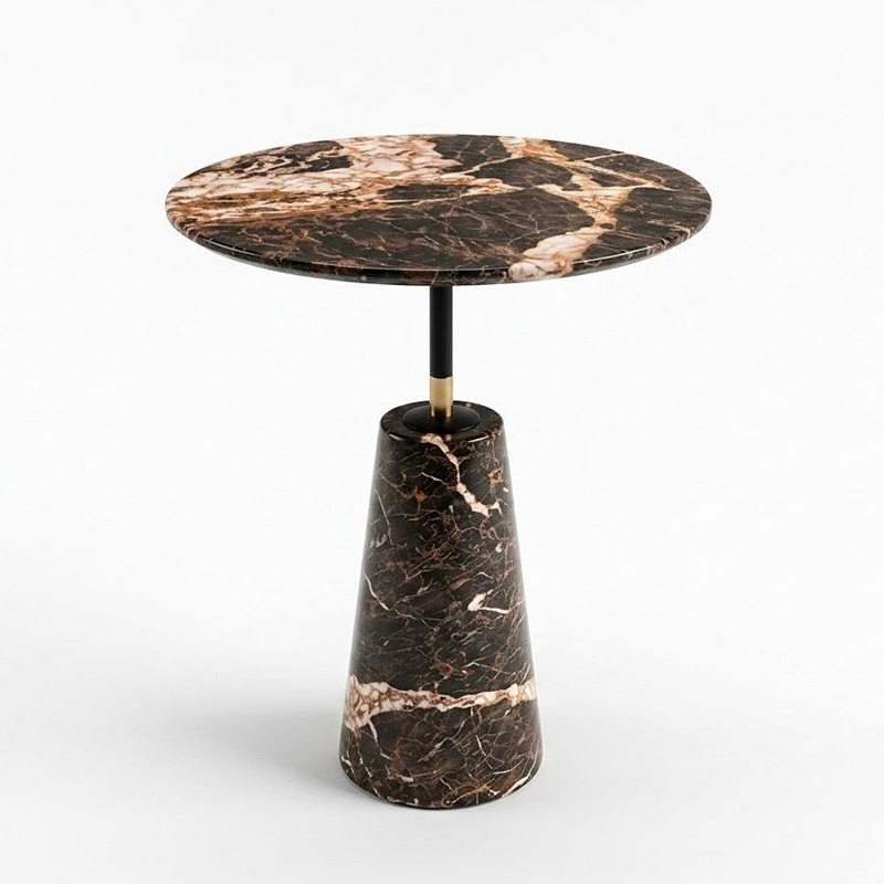 Bàn sofa nhỏ sang trọng, bàn side table luxury đá da báo tự nhiên nguyên khối BC604