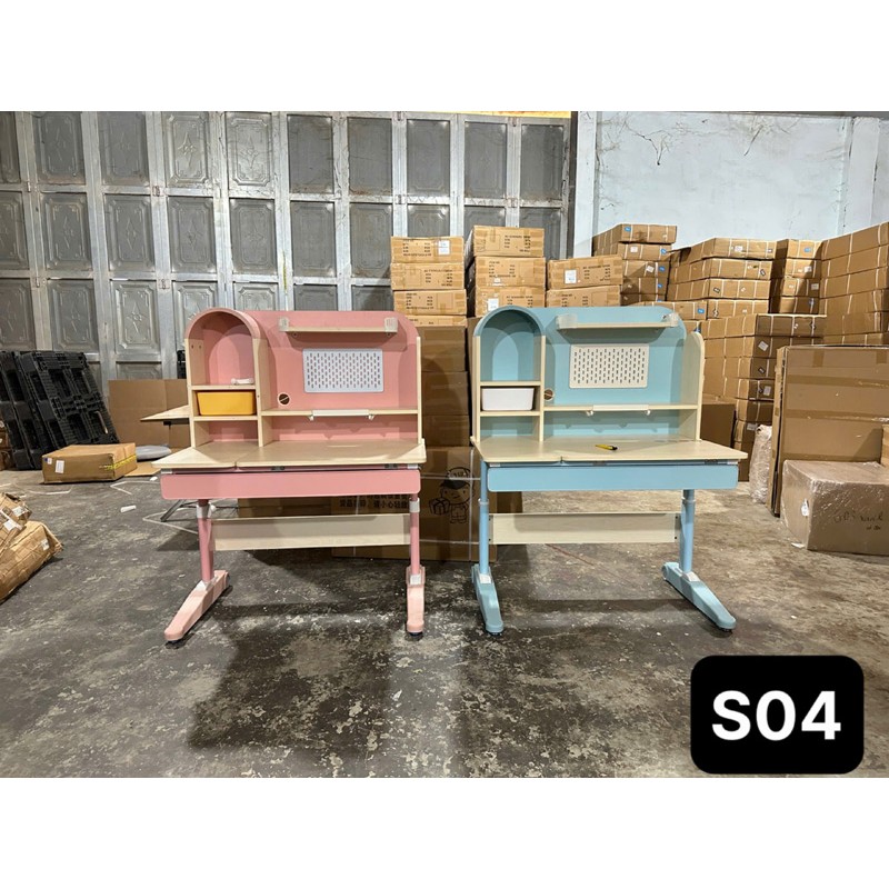 Bàn học cho bé thông minh S04 gỗ cao cấp, kích thước 60x100cm hỗ trợ chống gù BH278