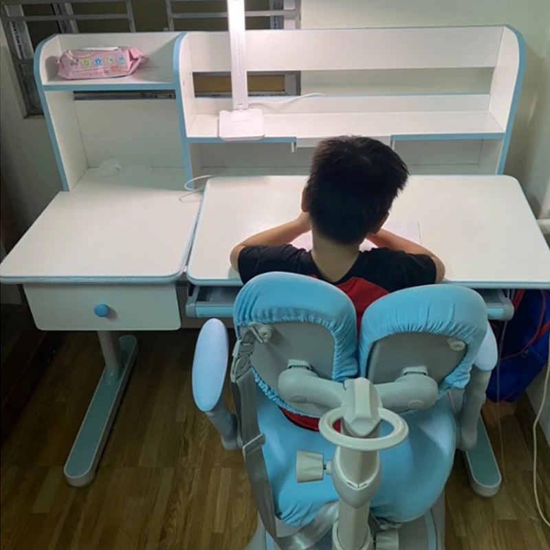 Bàn học thông minh cho bé S02 chỉnh được độ cao có giá đỡ sách và ngăn kéo BH930