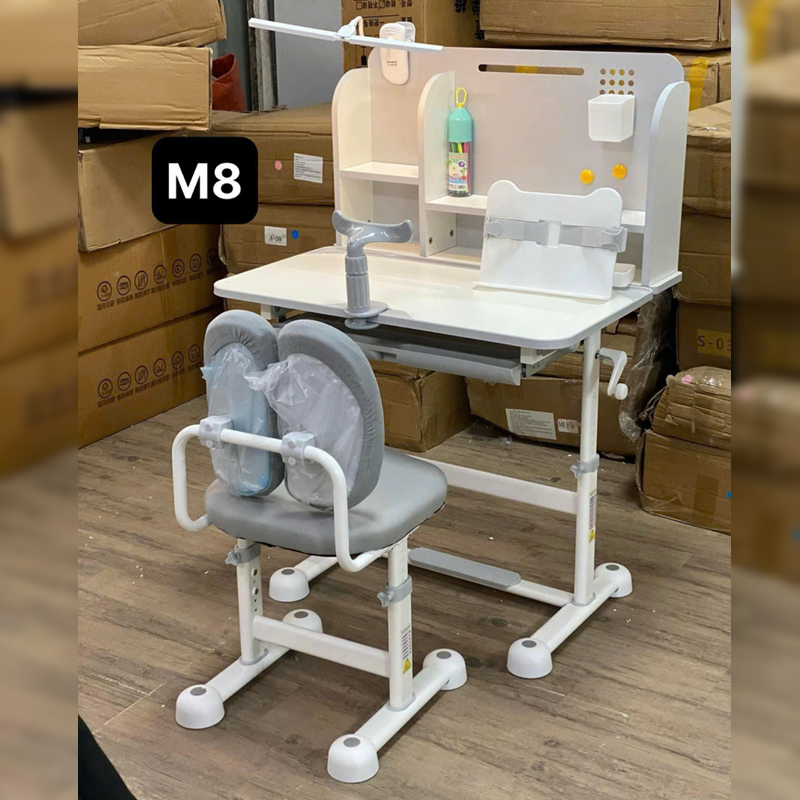 Bộ bàn học M8 tăng giảm chiều cao thông minh đầy đủ quà tặng tiện ích BH723