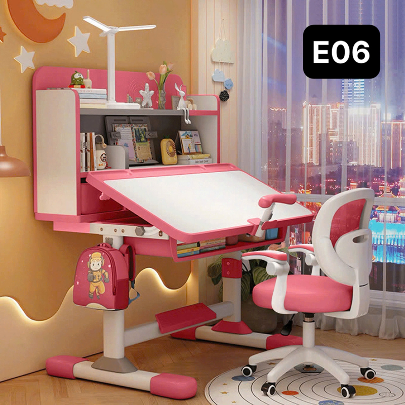 Bộ bàn học thông minh E06 góc học tập chuẩn cho bé yêu BH280