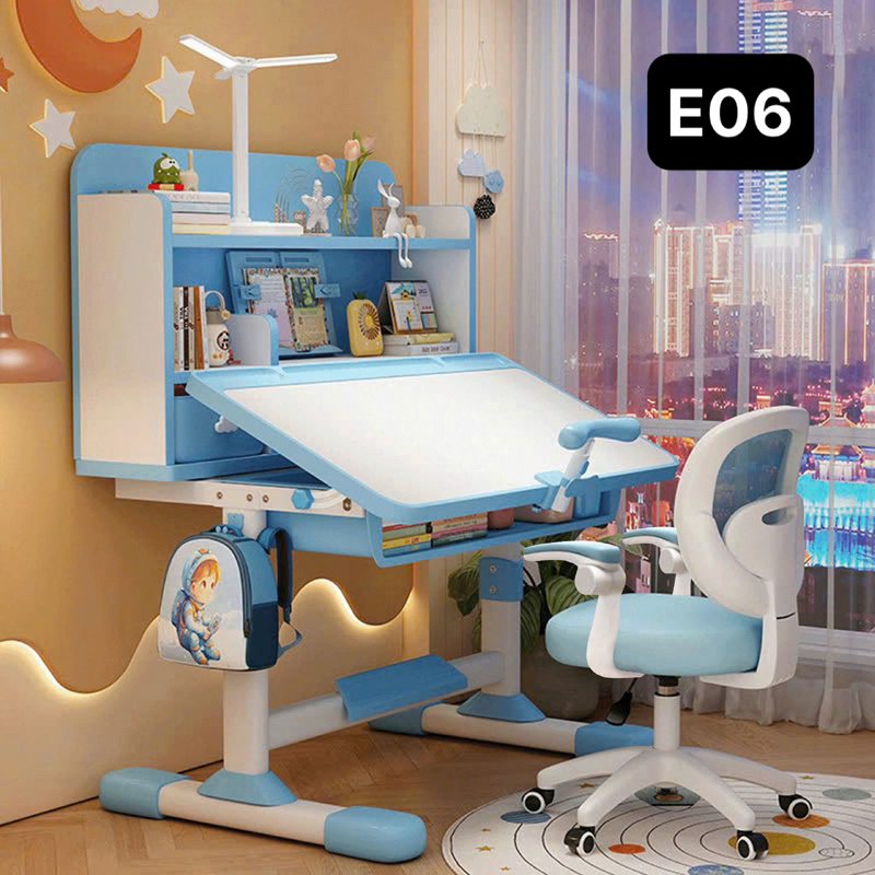 Bộ bàn học thông minh E06 góc học tập chuẩn cho bé yêu BH280
