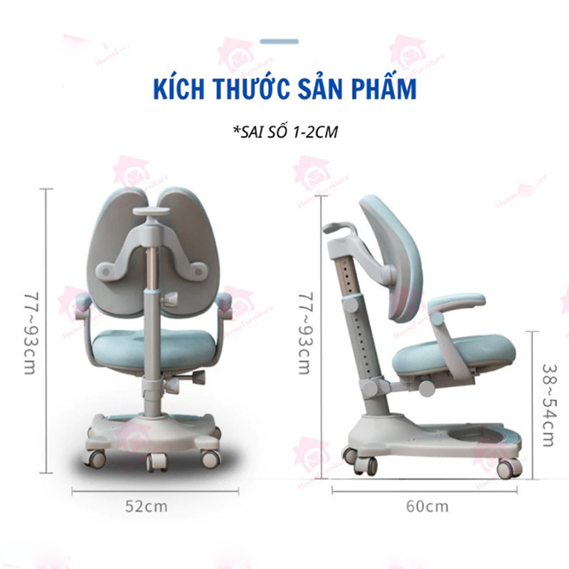 Ghế ngồi học chống gù Y12 đệm ngồi cao su non, tặng bọc ghế BH894