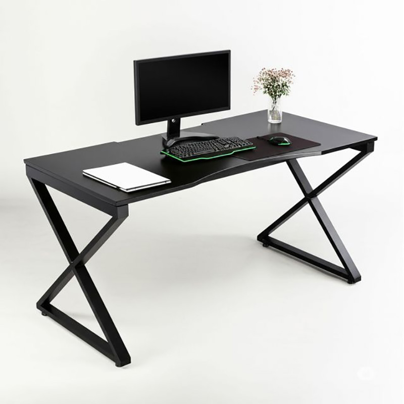 Bàn Gaming, bàn làm việc chân sắt chữ X mặt bàn gỗ cao su BV710