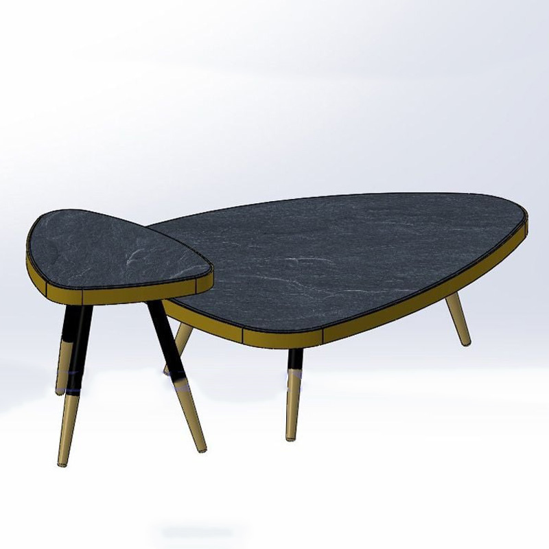 Bàn trà đôi mặt đá tự nhiên thiết kế sang trọng, tinh tế BT946