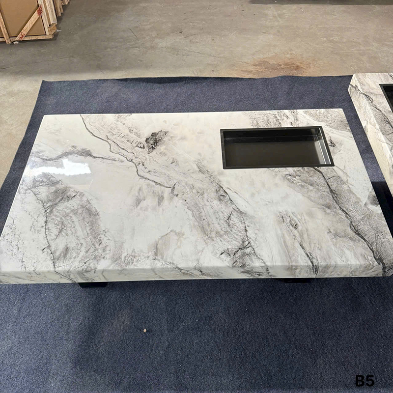 Bàn trà sofa phòng khách đá Cẩm Thạch KT 130cm x 75cm BT279