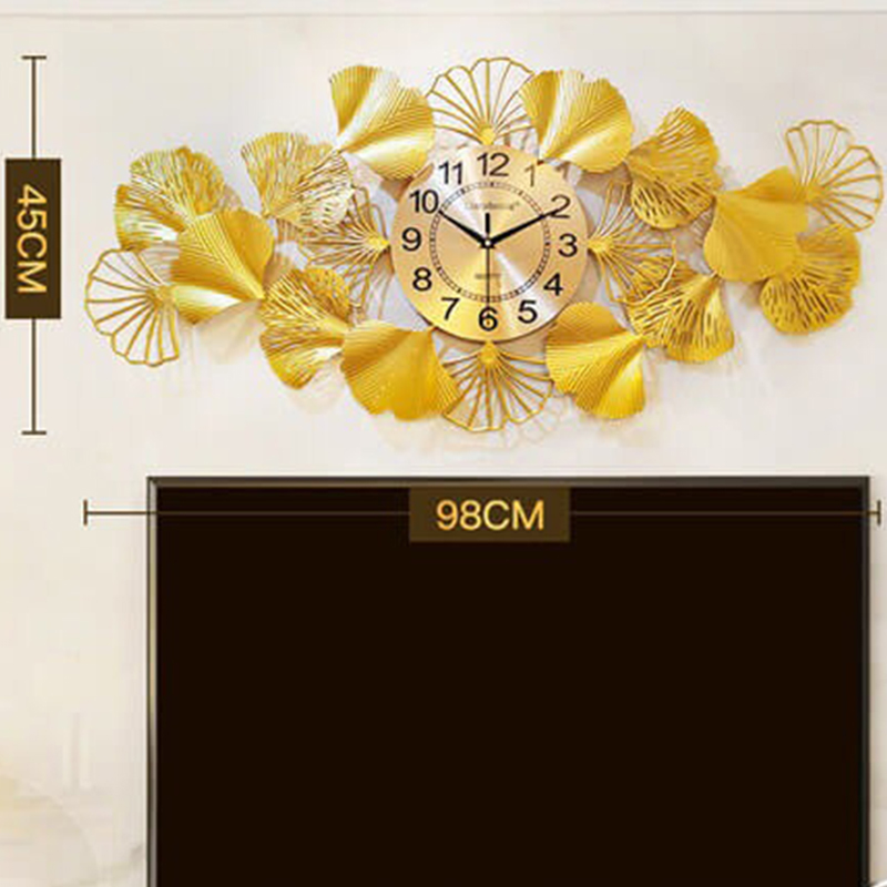 Đồng hồ Decor trang trí mẫu hoa vàng DC170