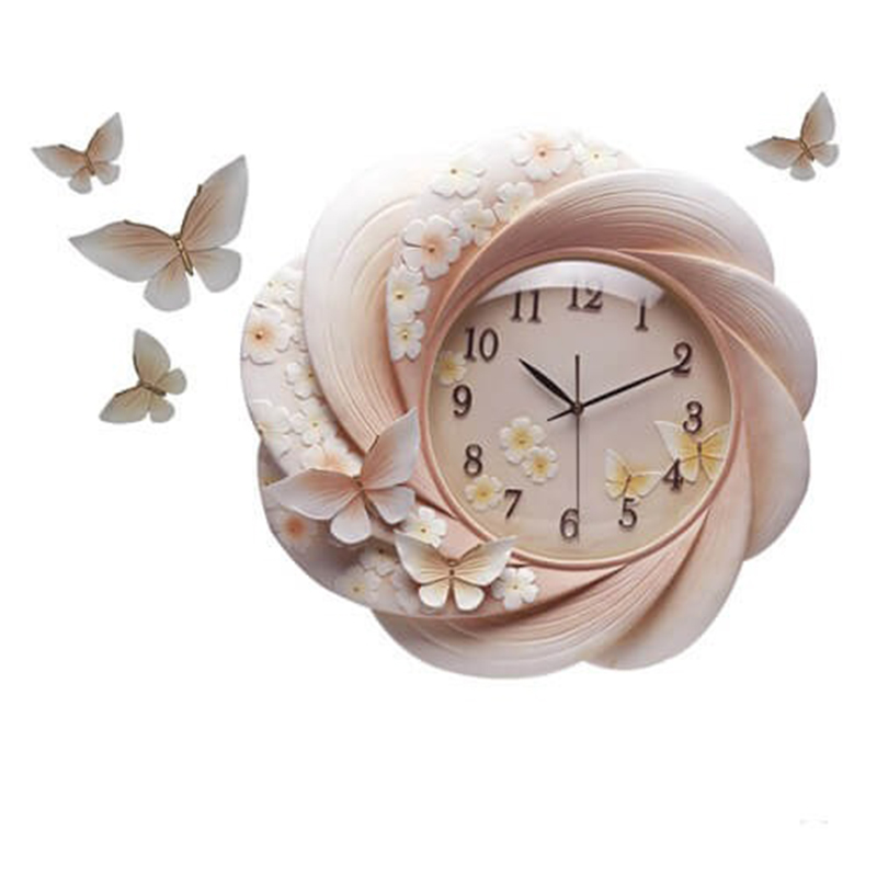 Đồng hồ treo tường phù điêu bướm hồng DC167