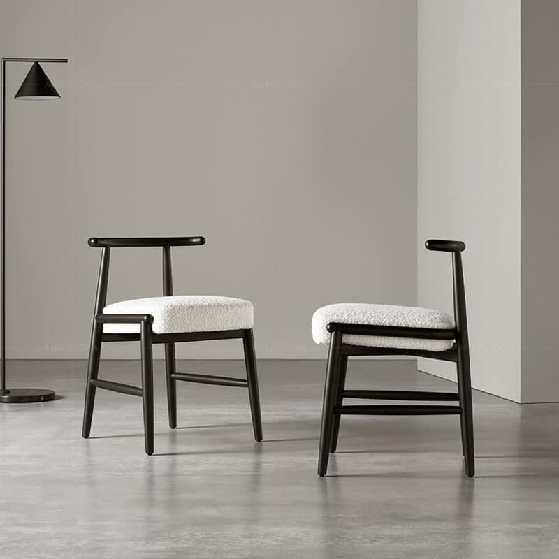 Ghế ăn gỗ sồi đệm lông cừu kiểu dáng tối giản GA120