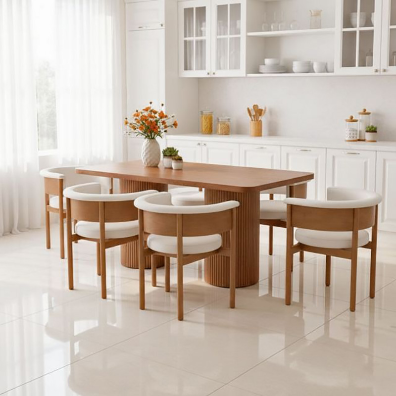 Ghế cafe Karimoku gỗ Ash tự nhiên bọc nệm da GA137