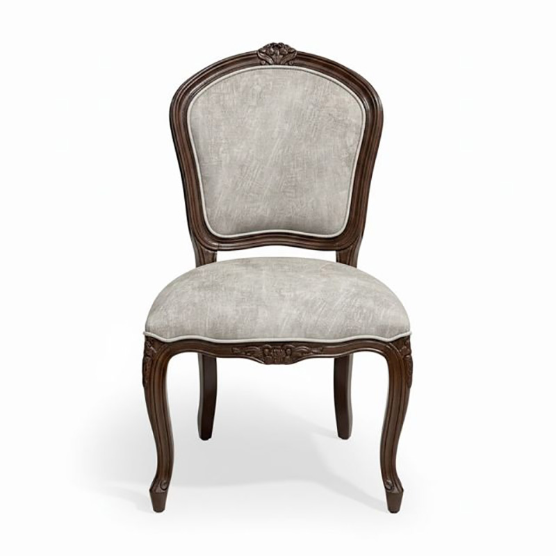 Ghế Louis bông mai không tay gỗ cao su bọc da GA130