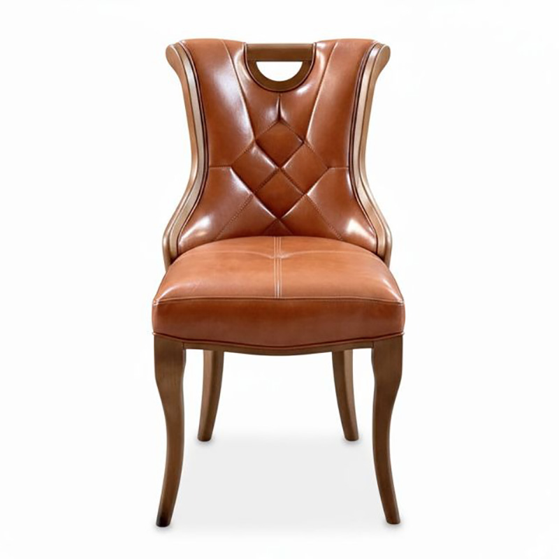 Ghế Sophia tân cổ điện bọc da cao cấp gỗ cao su GA136