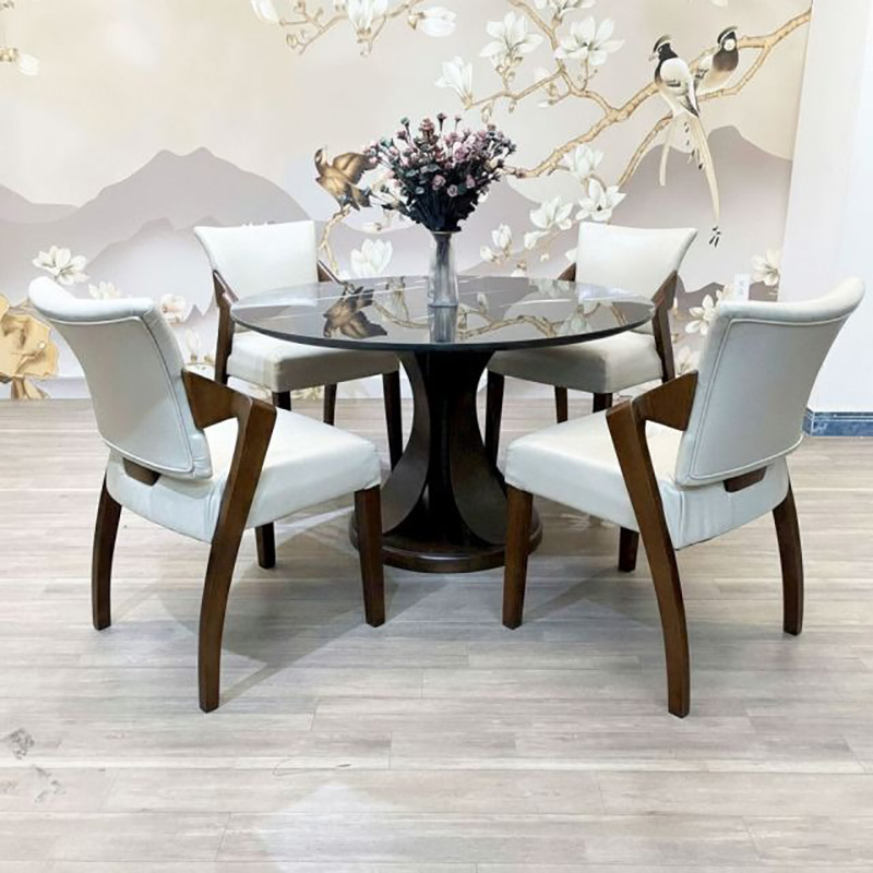 Ghế Wooden gỗ tần bì bọc da decor nhà hàng, cafe GA139