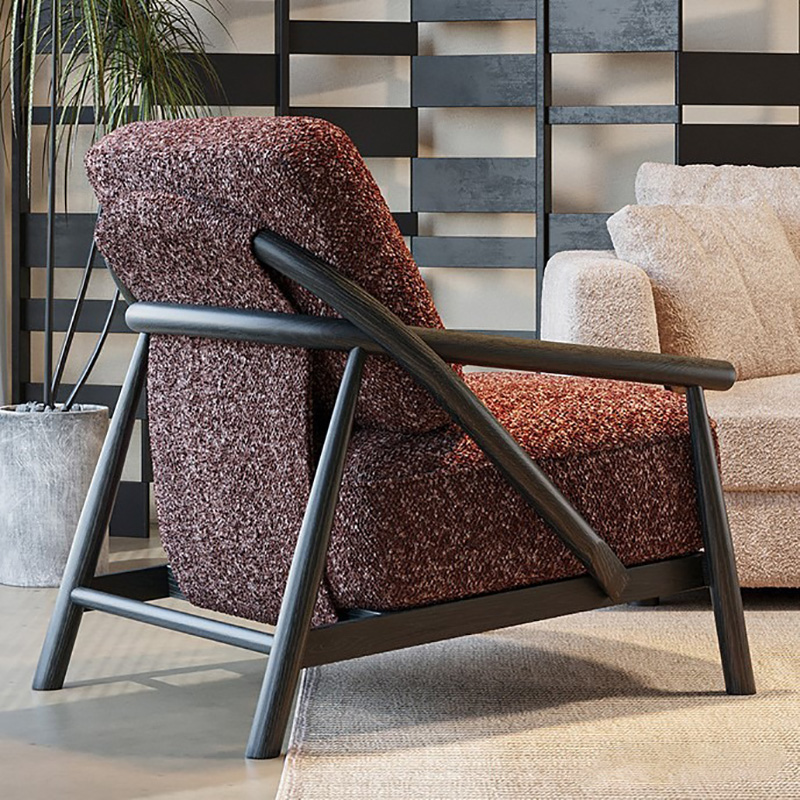 Ghế sofa đơn Earl thư giãn bọc vải Cashmere phong cách cổ điển GG267