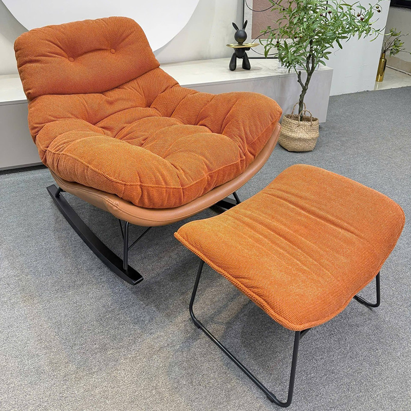 Ghế thư giãn bập bênh kèm đôn gác chân một điểm nhấn đẳng cấp cho ngôi nhà GG313