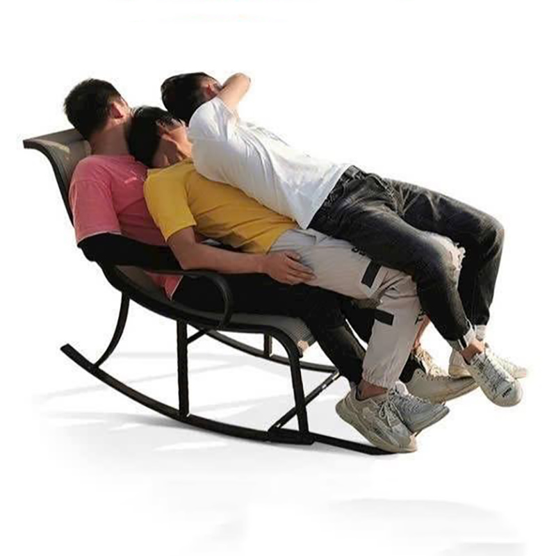 Bộ bàn ghế bập bênh nhôm đúc mặt lưới hàng nhập khẩu cao cấp GG984