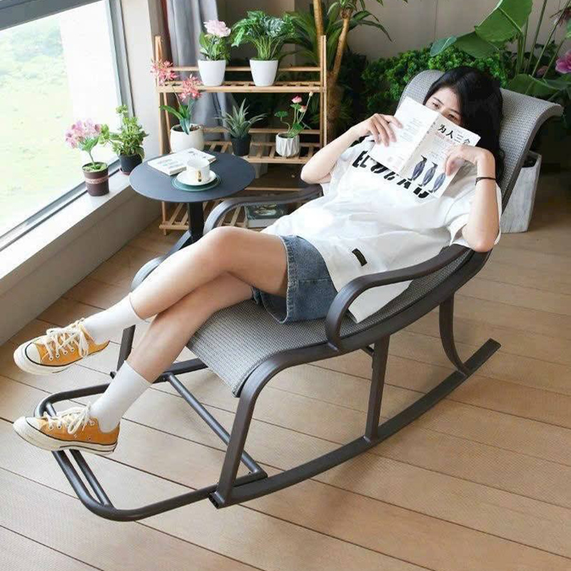 Bộ bàn ghế bập bênh nhôm đúc mặt lưới hàng nhập khẩu cao cấp GG984
