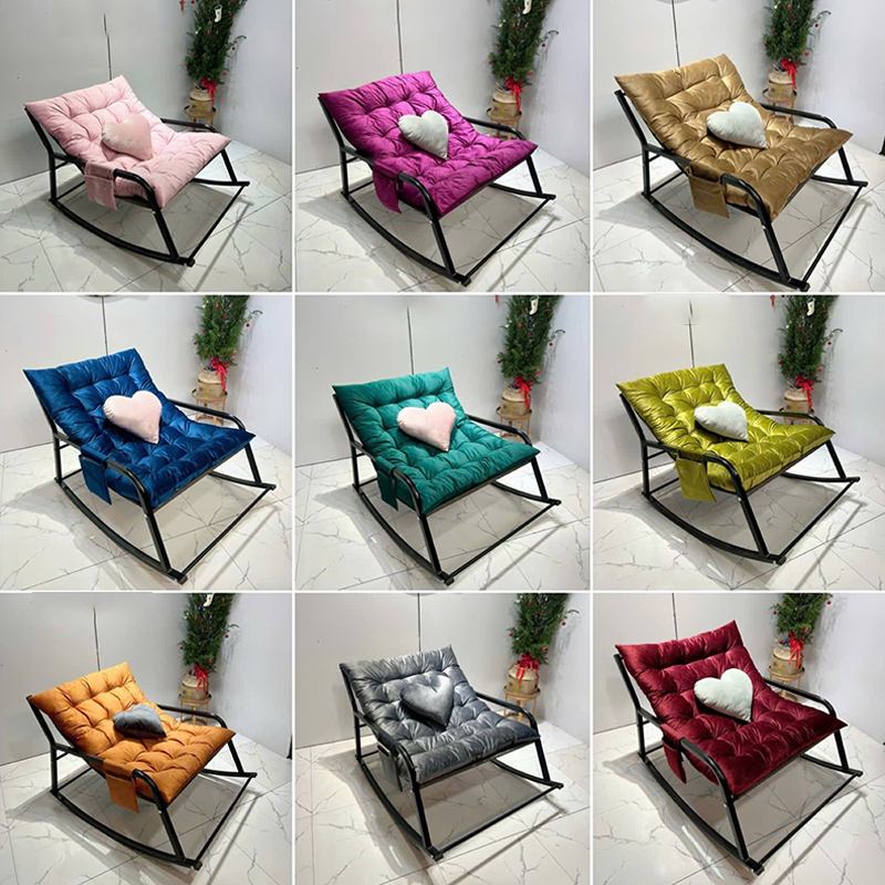 Ghế đôi bập bênh khung sắt đệm nỉ bông cao cấp sẵn 10 màu GG983