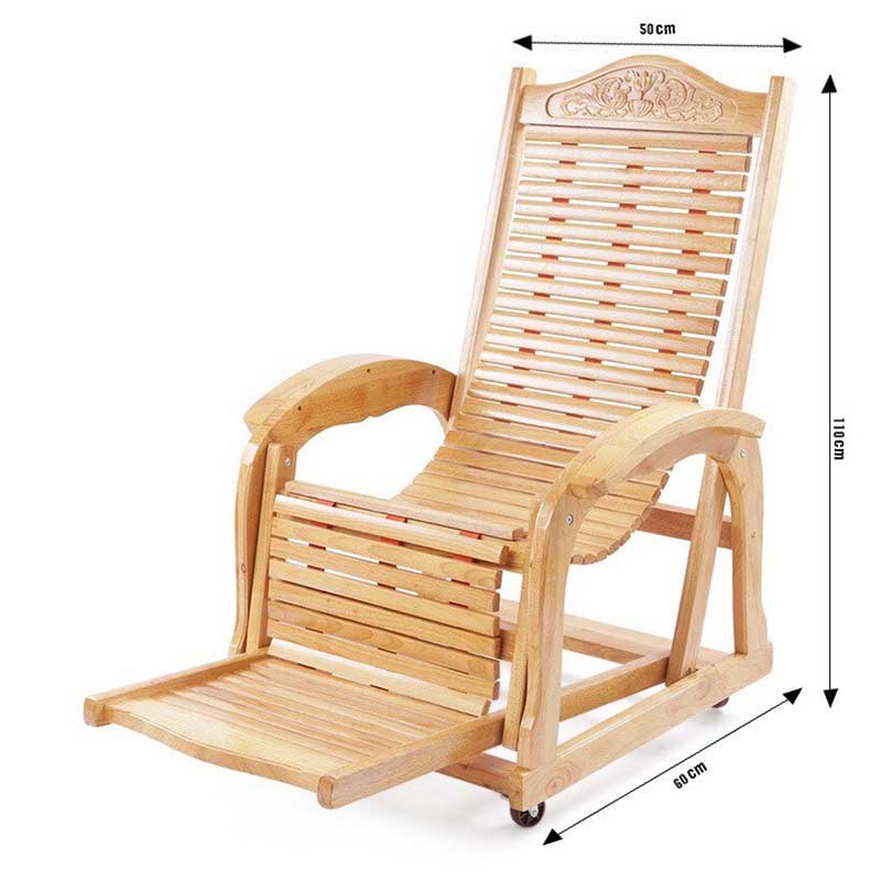 Ghế lười bập bênh gỗ tự nhiên gấp gọn, dây nan GG236